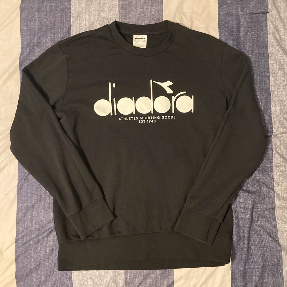 Diadora Mens Sweatshirt Sz XL Black Made in Italy